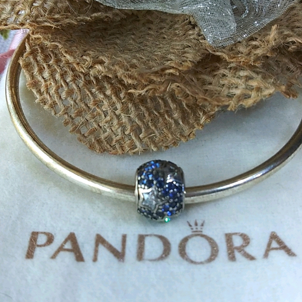 Pandora Midnight Blue Pave Stars Charm